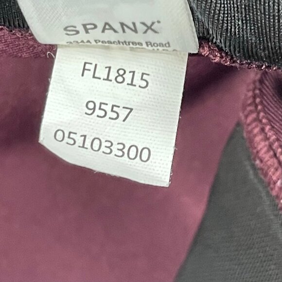 Spanx Micro Ribbed Knit Control Top Skimmer Legging Burgundy Wine - Picture 6 of 10